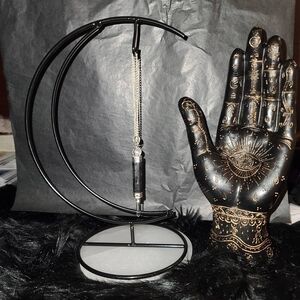 Moon shaped Pendulum Stand‎ - dowsing tool, divination tools, witch ball stand